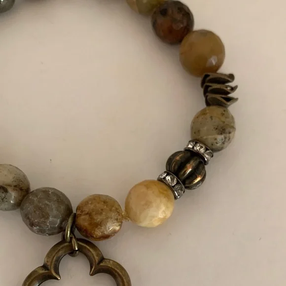 Inspire Designs Chunky Multi Color Stone Bracelet (Brown & Gray) - Picture 7 of 9